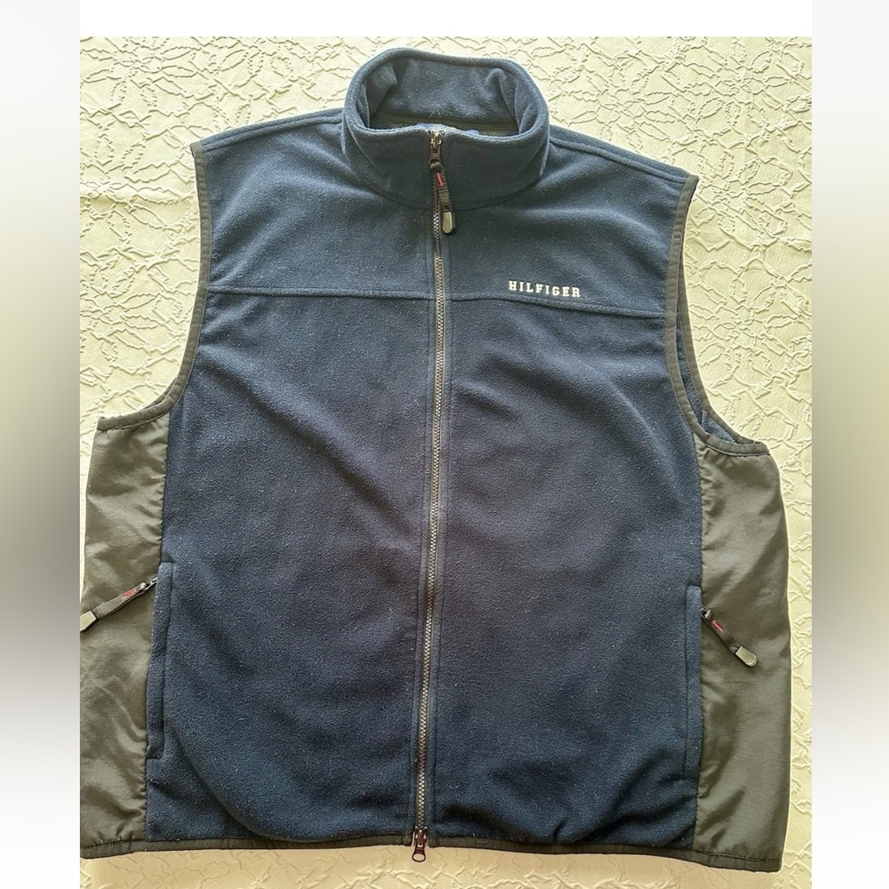 Tommy Hilfiger Men’s XXL Blue Fleece Full Zip Vest